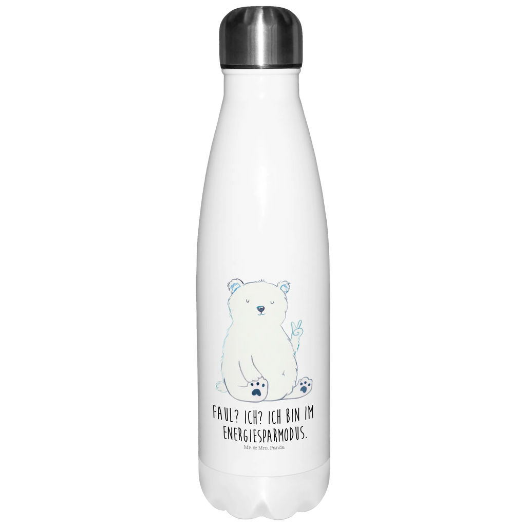 Thermosflasche Eisbär Faul Isolierflasche, Thermoflasche, Trinkflasche, Thermos, Edelstahl, Bär, Teddy, Teddybär, Eisbär, Nordpol, Faul, Entspannen, Relaxen, Büro, Arbeit, Bürojob, Arbeitsplatz, Homeoffice