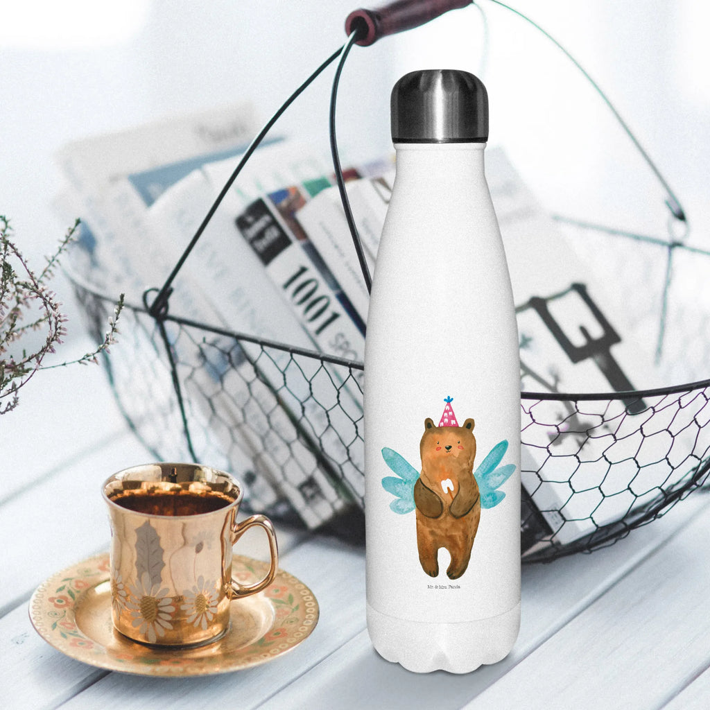 Thermosflasche Zahnfee Bär Isolierflasche, Thermoflasche, Trinkflasche, Thermos, Edelstahl, Bär, Teddy, Teddybär, Zahnfee, Fee, Milchzahn, Erster Zahn