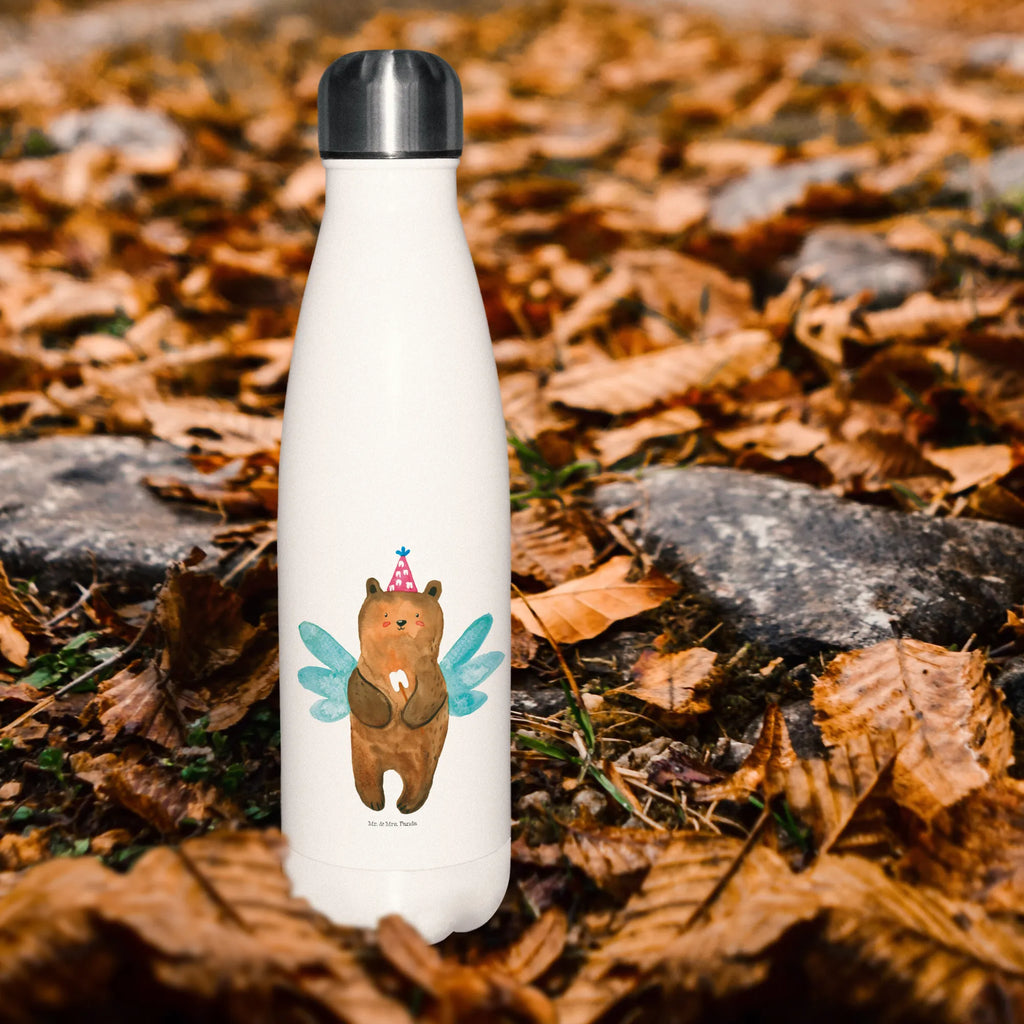 Thermosflasche Zahnfee Bär Isolierflasche, Thermoflasche, Trinkflasche, Thermos, Edelstahl, Bär, Teddy, Teddybär, Zahnfee, Fee, Milchzahn, Erster Zahn