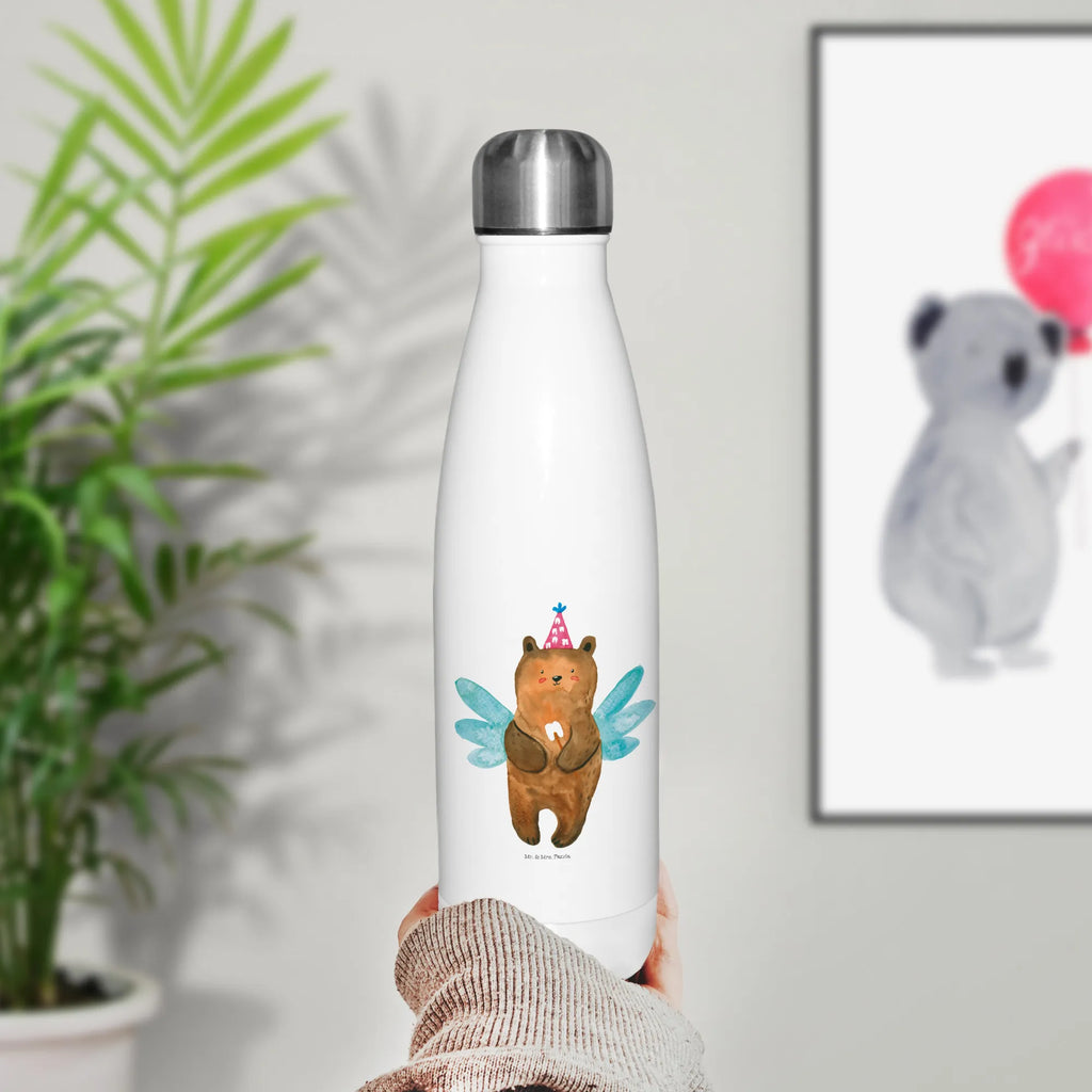 Thermosflasche Zahnfee Bär Isolierflasche, Thermoflasche, Trinkflasche, Thermos, Edelstahl, Bär, Teddy, Teddybär, Zahnfee, Fee, Milchzahn, Erster Zahn