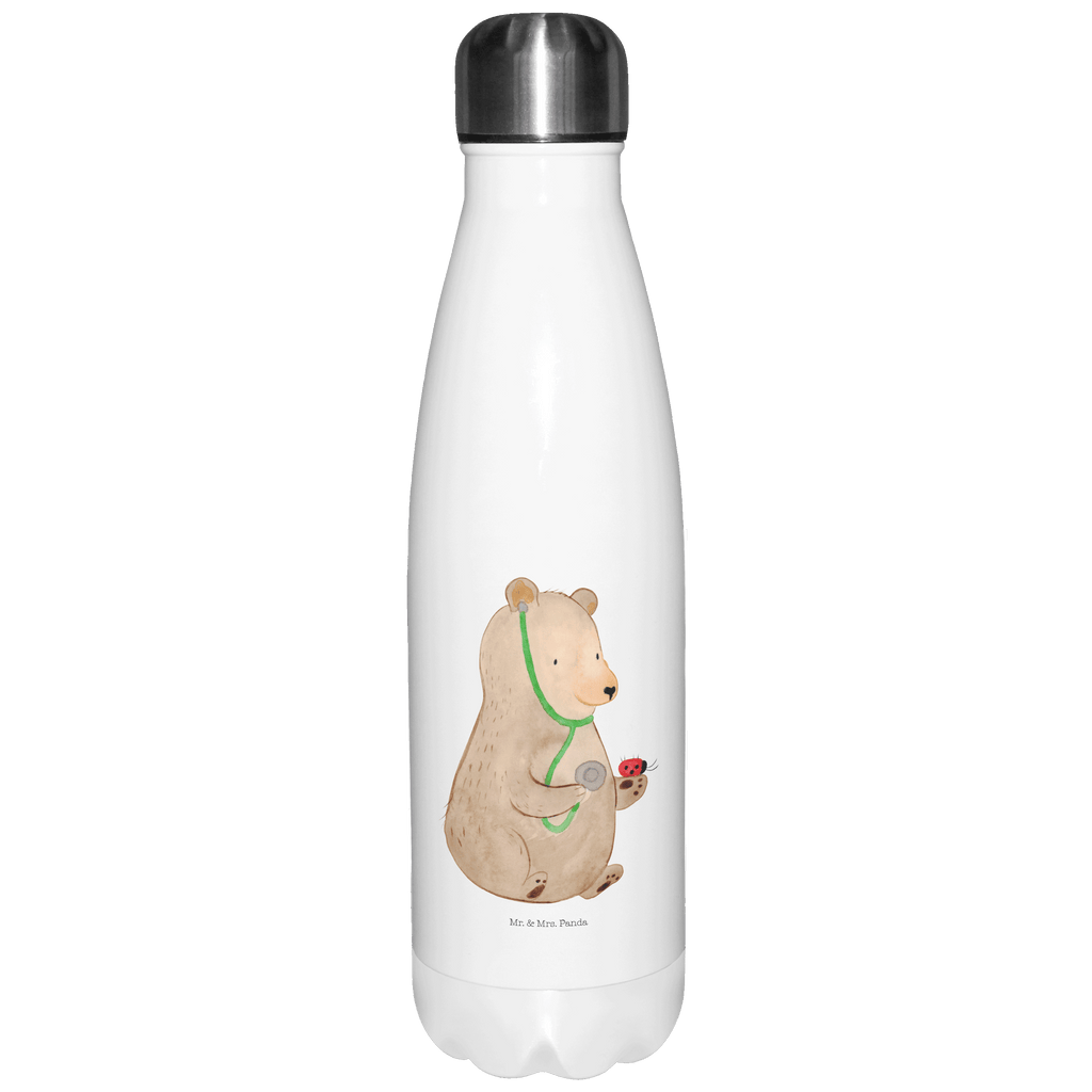 Thermosflasche Bär Arzt Isolierflasche, Thermoflasche, Trinkflasche, Thermos, Edelstahl, Bär, Teddy, Teddybär, Arzt, Ärztin, Doktor, Professor, Doktorin, Professorin