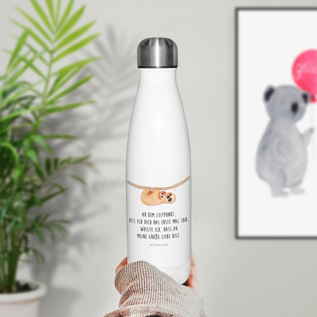 Thermosflasche Faultier mit Kind Isolierflasche, Thermoflasche, Trinkflasche, Thermos, Edelstahl, Faultier, Faultier Geschenk, Faultier Deko, Kind, Baby, Liebe, Mutter, Mama, Geburt, Kinder, Faulheit, Spaß, Niedlichkeit