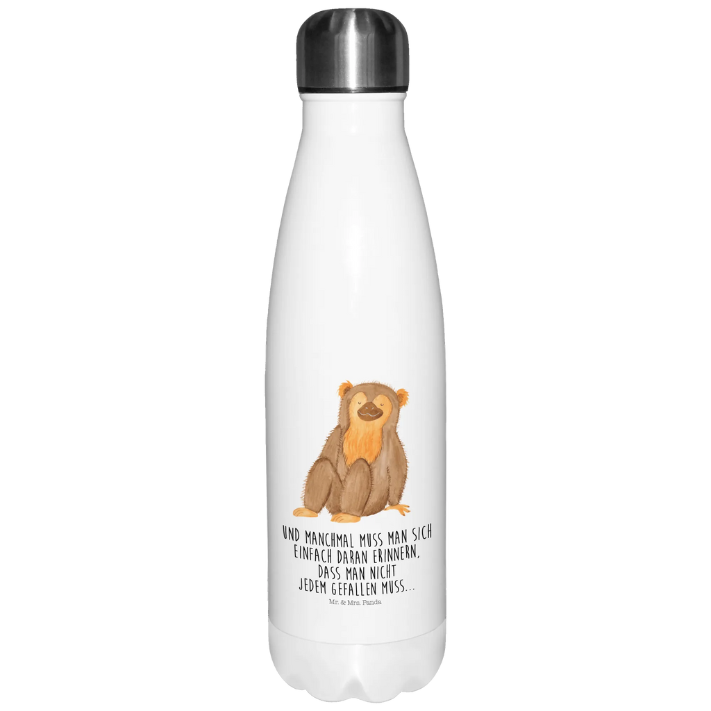 Thermosflasche Affe Isolierflasche, Thermoflasche, Trinkflasche, Thermos, Edelstahl, Afrika, Wildtiere, Affe, Äffchen, Affen, Selbstliebe, Respekt, Motivation, Selbstachtung, Liebe, Selbstbewusstsein, Selfcare