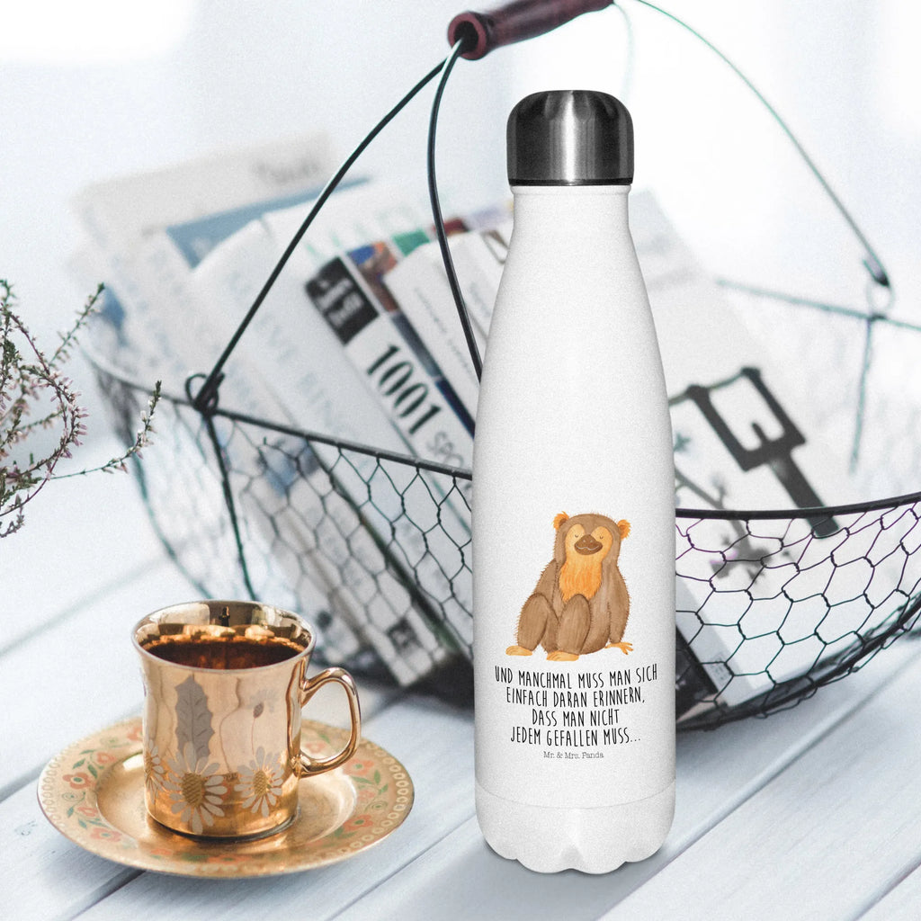 Thermosflasche Affe Isolierflasche, Thermoflasche, Trinkflasche, Thermos, Edelstahl, Afrika, Wildtiere, Affe, Äffchen, Affen, Selbstliebe, Respekt, Motivation, Selbstachtung, Liebe, Selbstbewusstsein, Selfcare