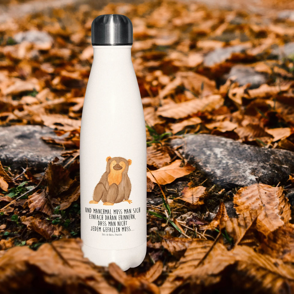 Thermosflasche Affe Isolierflasche, Thermoflasche, Trinkflasche, Thermos, Edelstahl, Afrika, Wildtiere, Affe, Äffchen, Affen, Selbstliebe, Respekt, Motivation, Selbstachtung, Liebe, Selbstbewusstsein, Selfcare