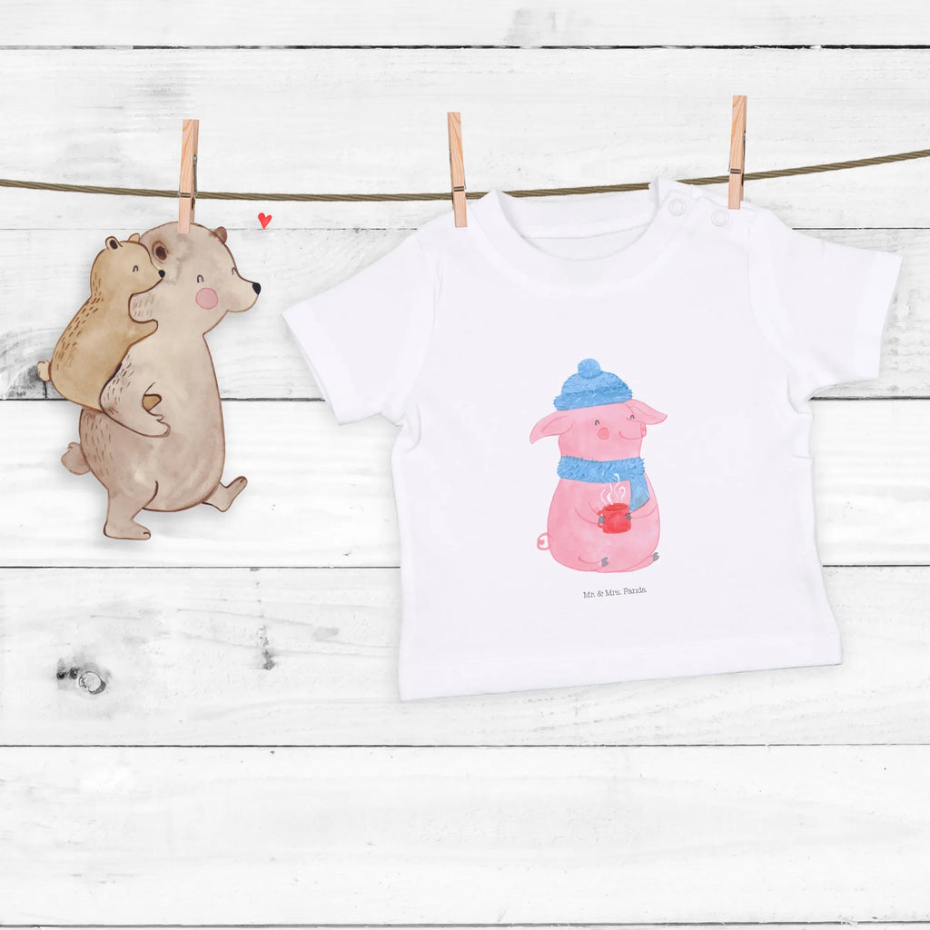 Organic Baby Shirt Schweinchen Glühwein Baby T-Shirt, Jungen Baby T-Shirt, Mädchen Baby T-Shirt, Shirt, Winter, Weihnachten, Weihnachtsdeko, Nikolaus, Advent, Heiligabend, Wintermotiv, Glühwein, Betrunken, Weihnachtsmarkt, Spruch