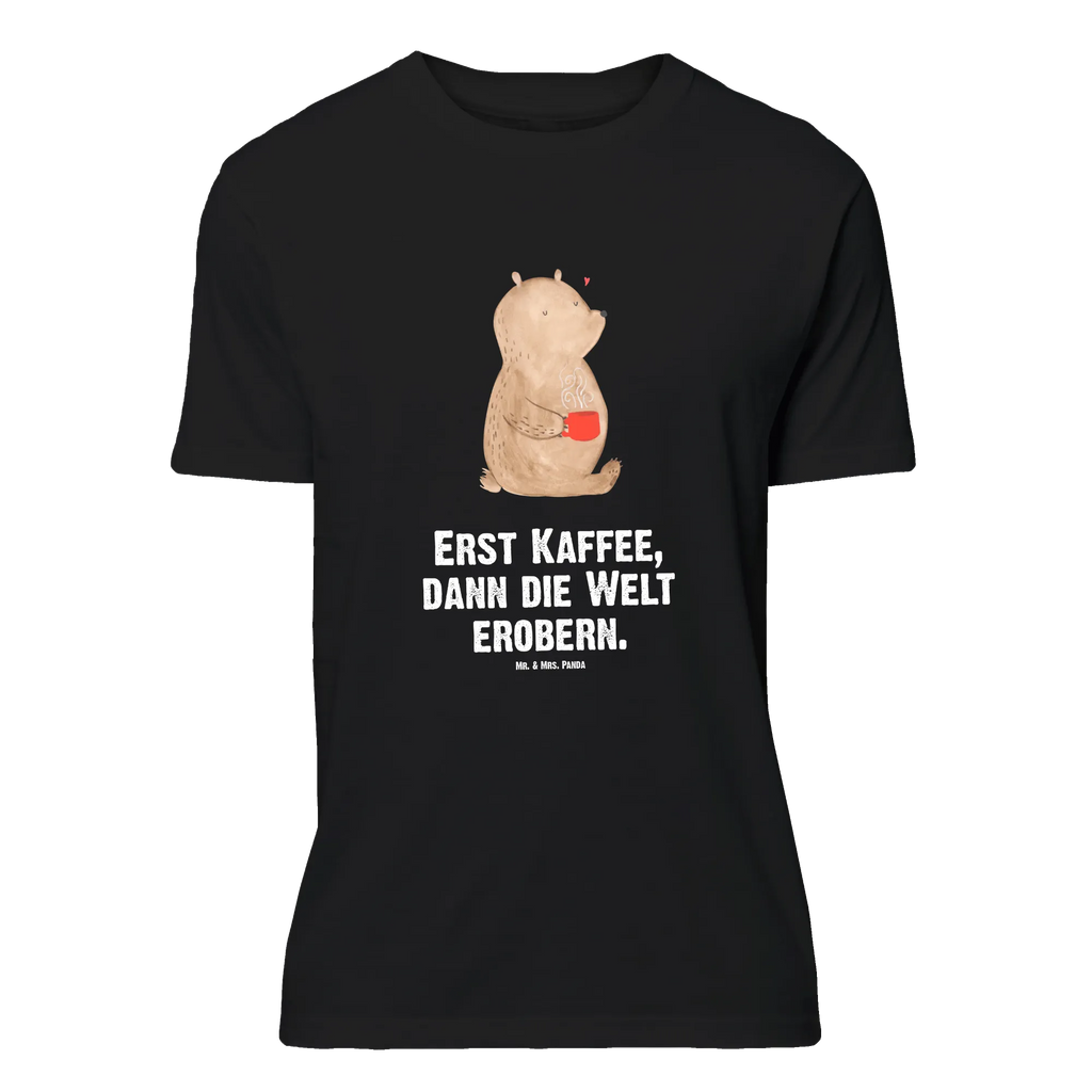 T-Shirt Standard Bär Kaffee T-Shirt, Shirt, Tshirt, Lustiges T-Shirt, T-Shirt mit Spruch, Party, Junggesellenabschied, Jubiläum, Geburstag, Herrn, Damen, Männer, Frauen, Schlafshirt, Nachthemd, Sprüche, Bär, Teddy, Teddybär, Kaffee, Coffee, Bären, guten Morgen, Morgenroutine, Welt erobern, Welt retten, Motivation