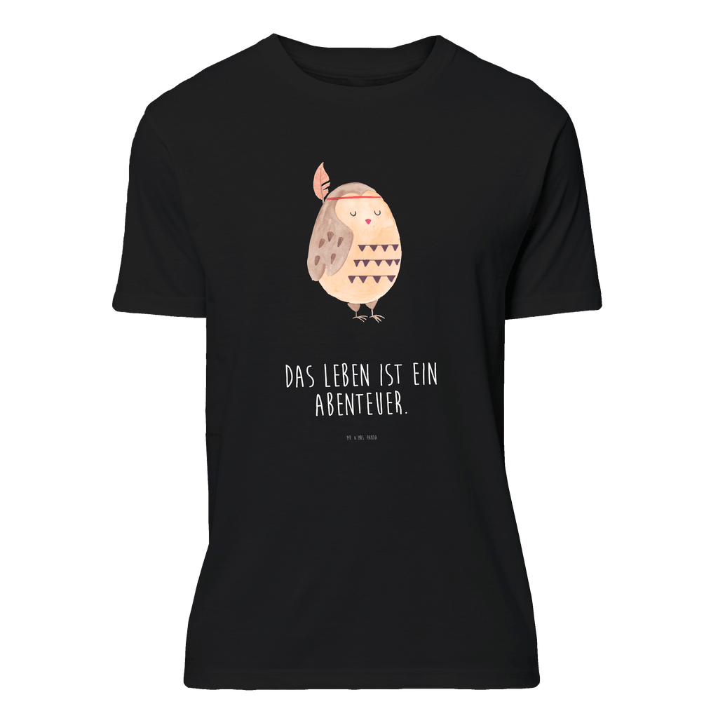 T-Shirt Standard Eule Federschmuck T-Shirt, Shirt, Tshirt, Lustiges T-Shirt, T-Shirt mit Spruch, Party, Junggesellenabschied, Jubiläum, Geburstag, Herrn, Damen, Männer, Frauen, Schlafshirt, Nachthemd, Sprüche, Eule, Eule Deko, Owl, Das Leben ist ein Abenteuer, Reisespruch, Federschmuck, Dekoration