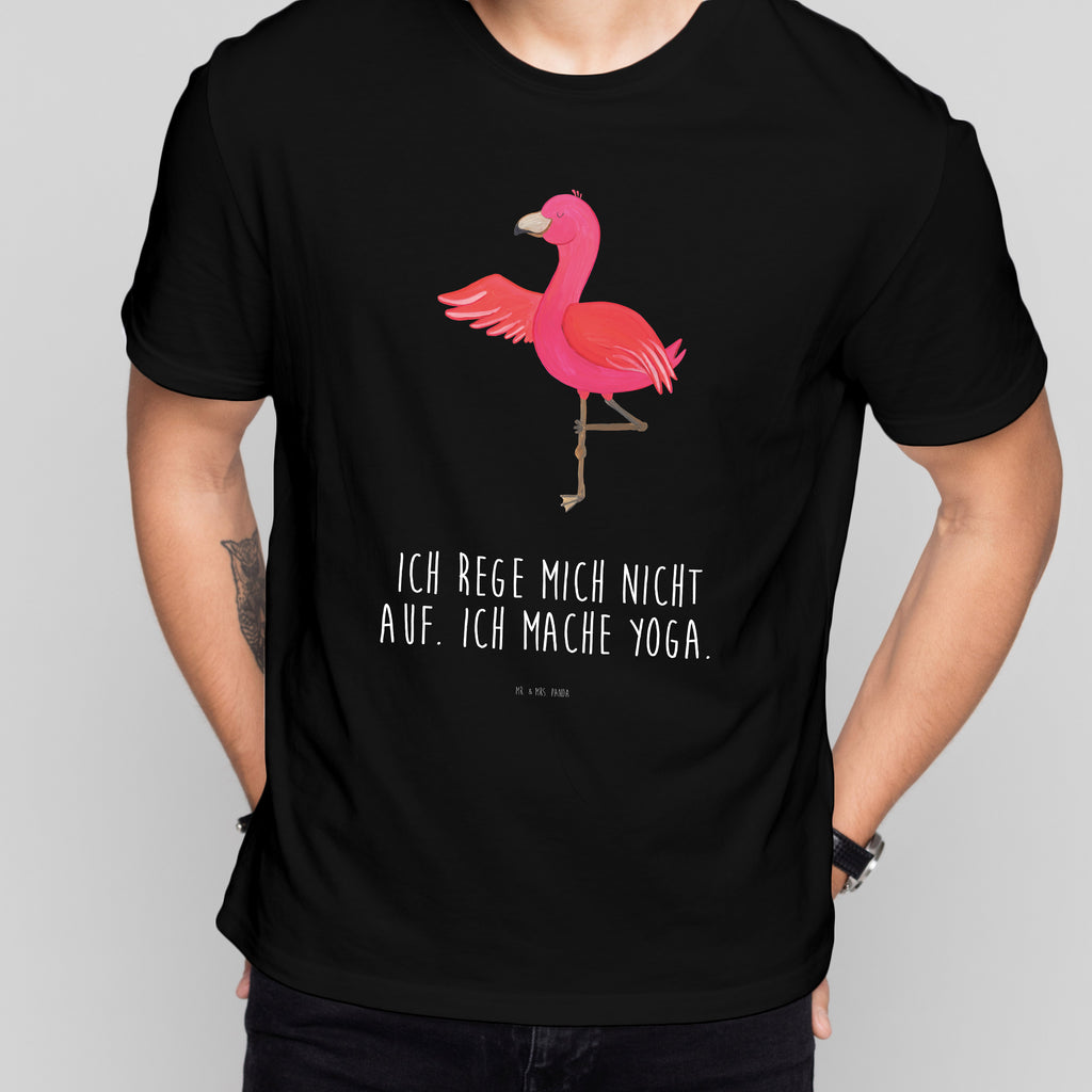 T-Shirt Standard Flamingo Yoga T-Shirt, Shirt, Tshirt, Lustiges T-Shirt, T-Shirt mit Spruch, Party, Junggesellenabschied, Jubiläum, Geburstag, Herrn, Damen, Männer, Frauen, Schlafshirt, Nachthemd, Sprüche, Flamingo, Vogel, Yoga, Namaste, Achtsamkeit, Yoga-Übung, Entspannung, Ärger, Aufregen, Tiefenentspannung