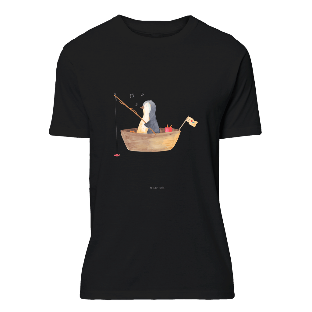 T-Shirt Standard Pinguin Angelboot T-Shirt, Shirt, Tshirt, Lustiges T-Shirt, T-Shirt mit Spruch, Party, Junggesellenabschied, Jubiläum, Geburstag, Herrn, Damen, Männer, Frauen, Schlafshirt, Nachthemd, Sprüche, Pinguin, Pinguine, Angeln, Boot, Angelboot, Lebenslust, Leben, genießen, Motivation, Neustart, Neuanfang, Trennung, Scheidung, Geschenkidee Liebeskummer