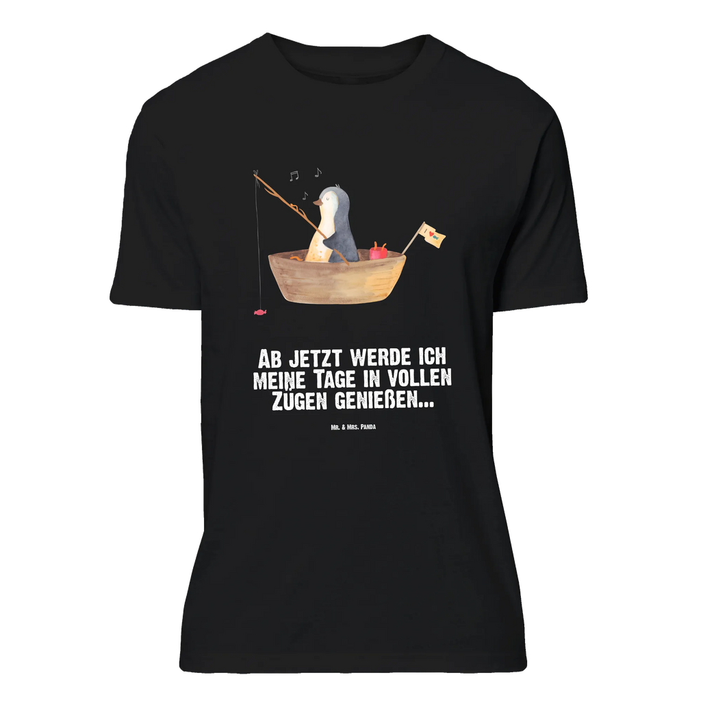 T-Shirt Standard Pinguin Angelboot T-Shirt, Shirt, Tshirt, Lustiges T-Shirt, T-Shirt mit Spruch, Party, Junggesellenabschied, Jubiläum, Geburstag, Herrn, Damen, Männer, Frauen, Schlafshirt, Nachthemd, Sprüche, Pinguin, Pinguine, Angeln, Boot, Angelboot, Lebenslust, Leben, genießen, Motivation, Neustart, Neuanfang, Trennung, Scheidung, Geschenkidee Liebeskummer