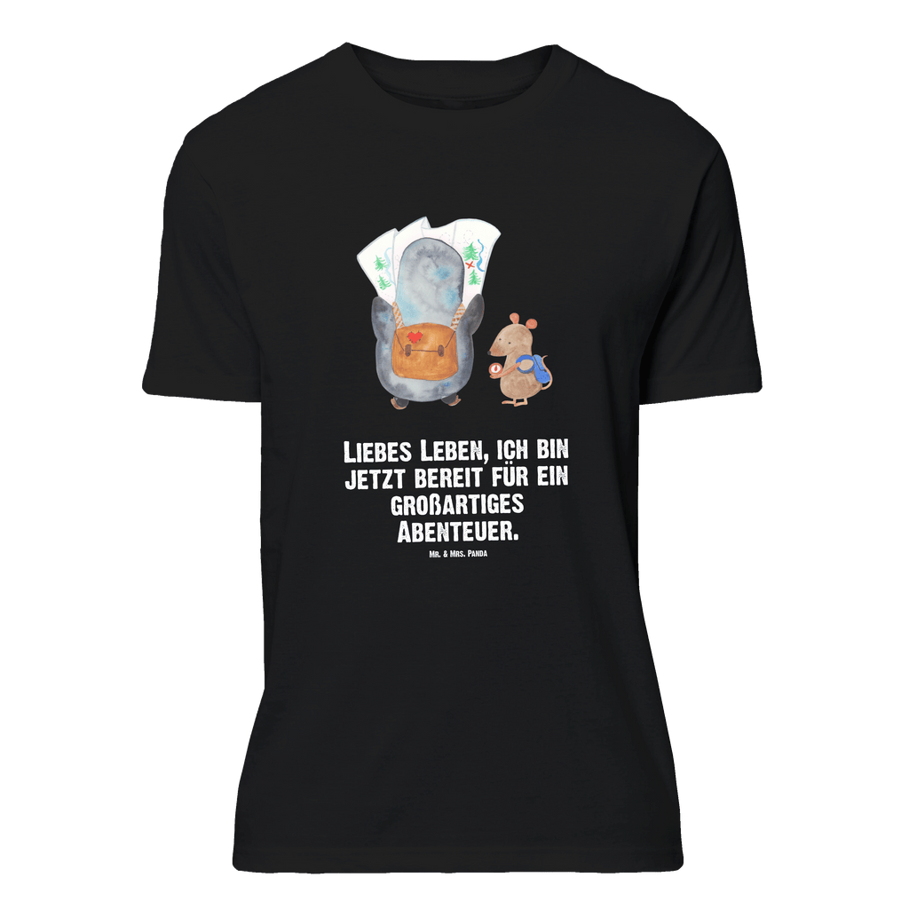 T-Shirt Standard Pinguin & Maus Wanderer T-Shirt, Shirt, Tshirt, Lustiges T-Shirt, T-Shirt mit Spruch, Party, Junggesellenabschied, Jubiläum, Geburstag, Herrn, Damen, Männer, Frauen, Schlafshirt, Nachthemd, Sprüche, Pinguin, Pinguine, Abenteurer, Abenteuer, Roadtrip, Ausflug, Wanderlust, wandern