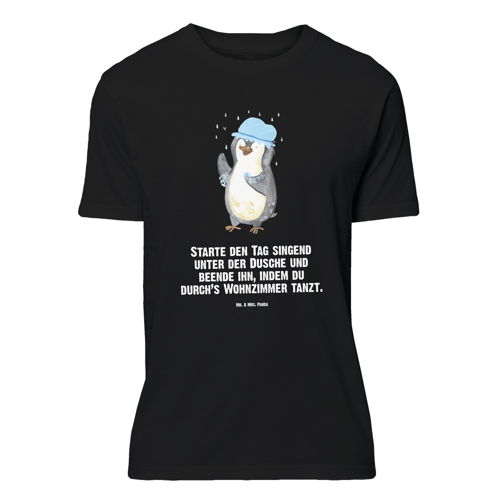 T-Shirt Standard Pinguin duscht T-Shirt, Shirt, Tshirt, Lustiges T-Shirt, T-Shirt mit Spruch, Party, Junggesellenabschied, Jubiläum, Geburstag, Herrn, Damen, Männer, Frauen, Schlafshirt, Nachthemd, Sprüche, Pinguin, Pinguine, Dusche, duschen, Lebensmotto, Motivation, Neustart, Neuanfang, glücklich sein