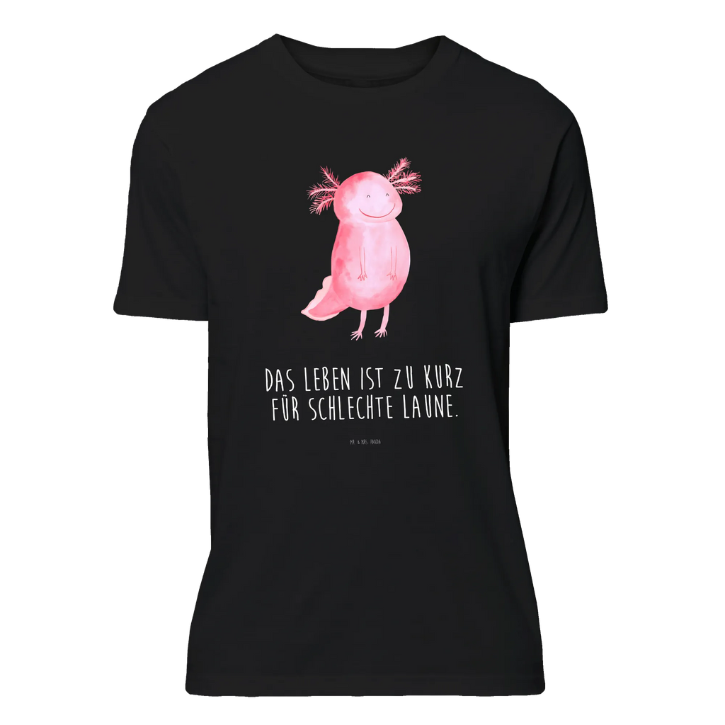 T-Shirt Standard Axolotl glücklich T-Shirt, Shirt, Tshirt, Lustiges T-Shirt, T-Shirt mit Spruch, Party, Junggesellenabschied, Jubiläum, Geburstag, Herrn, Damen, Männer, Frauen, Schlafshirt, Nachthemd, Sprüche, Axolotl, Molch, Axolot, Schwanzlurch, Lurch, Lurche, Motivation, gute Laune