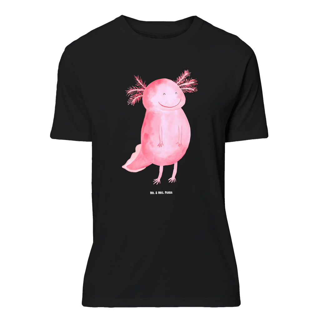 T-Shirt Standard Axolotl glücklich T-Shirt, Shirt, Tshirt, Lustiges T-Shirt, T-Shirt mit Spruch, Party, Junggesellenabschied, Jubiläum, Geburstag, Herrn, Damen, Männer, Frauen, Schlafshirt, Nachthemd, Sprüche, Axolotl, Molch, Axolot, Schwanzlurch, Lurch, Lurche, Motivation, gute Laune