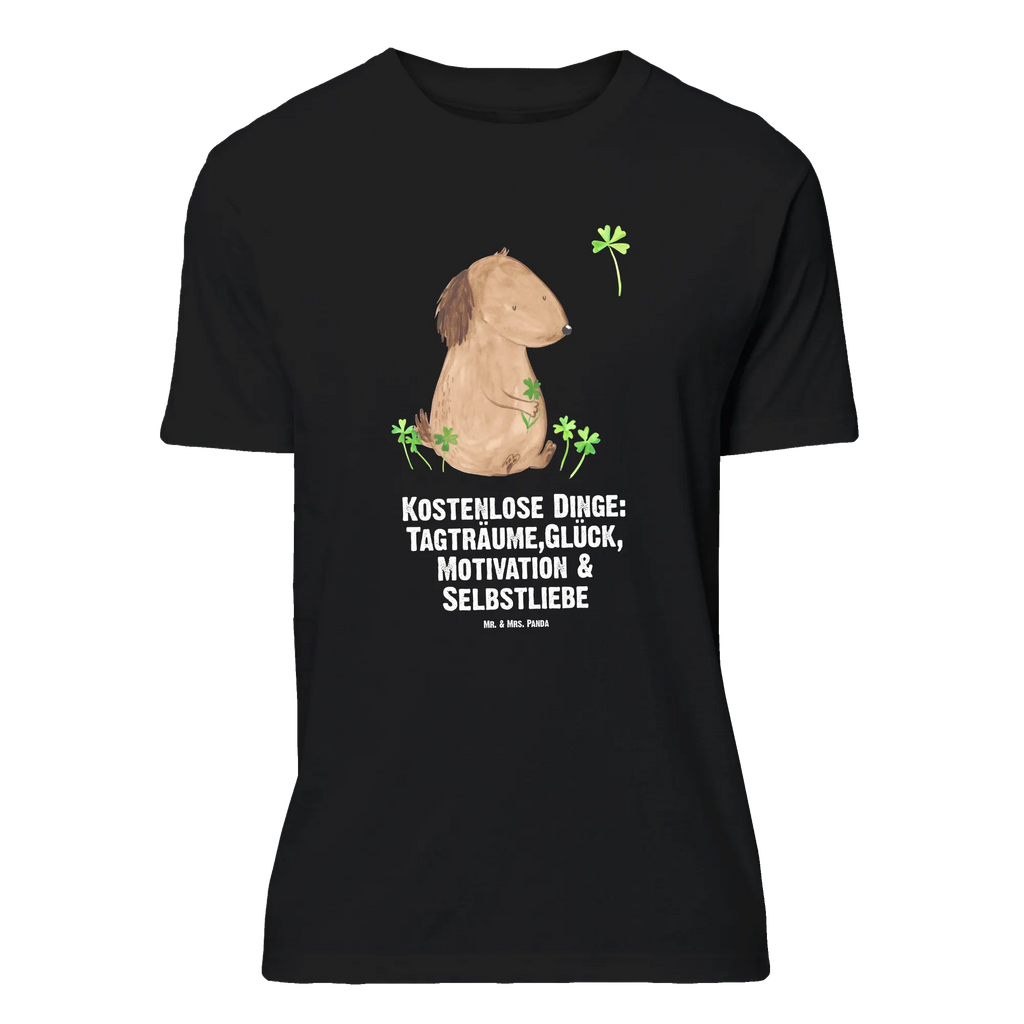 T-Shirt Standard Hund Kleeblatt T-Shirt, Shirt, Tshirt, Lustiges T-Shirt, T-Shirt mit Spruch, Party, Junggesellenabschied, Jubiläum, Geburstag, Herrn, Damen, Männer, Frauen, Schlafshirt, Nachthemd, Sprüche, Hund, Hundemotiv, Haustier, Hunderasse, Tierliebhaber, Hundebesitzer, Kleeblatt, Glück, Tagträume, Motivation, Neuanfang, Geschenk, Glücksbringer, Selbstliebe, Achtsamkeit