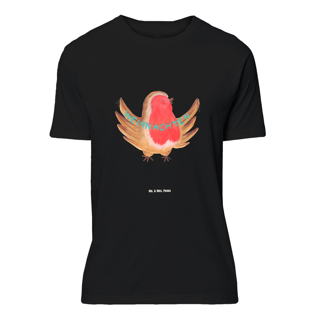 T-Shirt Standard Rotkehlchen Weihnachten T-Shirt, Shirt, Tshirt, Lustiges T-Shirt, T-Shirt mit Spruch, Party, Junggesellenabschied, Jubiläum, Geburstag, Herrn, Damen, Männer, Frauen, Schlafshirt, Nachthemd, Sprüche, Winter, Weihnachten, Weihnachtsdeko, Nikolaus, Advent, Heiligabend, Wintermotiv, Frohe Weihnachten, Weihnachtsmotiv, Weihnachtsgruß, Vogel, xmas