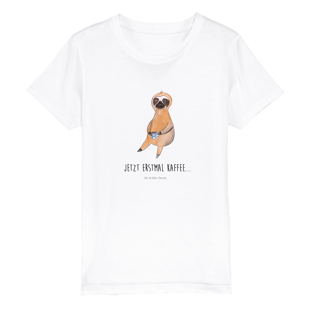 Organic Kinder T-Shirt Faultier Kaffee Kinder T-Shirt, Kinder T-Shirt Mädchen, Kinder T-Shirt Jungen, Faultier, Faultier Geschenk, Faultier Deko, Faultiere, faul, Lieblingstier, Kaffee, erster Kaffee, Morgenmuffel, Frühaufsteher, Kaffeetasse, Genießer, Coffee, Kaffeegetränk