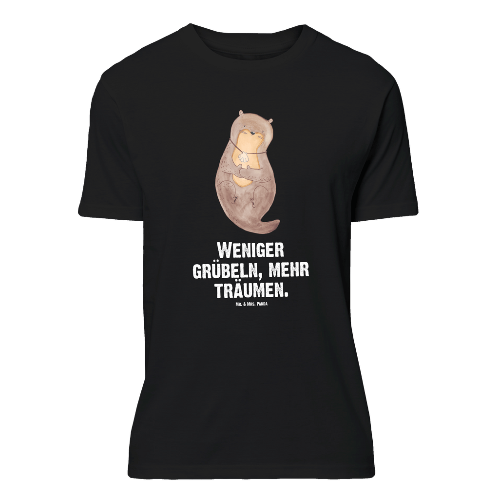 T-Shirt Standard Otter mit Muschelmedaillon T-Shirt, Shirt, Tshirt, Lustiges T-Shirt, T-Shirt mit Spruch, Party, Junggesellenabschied, Jubiläum, Geburstag, Herrn, Damen, Männer, Frauen, Schlafshirt, Nachthemd, Sprüche, Otter, Fischotter, Seeotter, Otterliebe, grübeln, träumen, Motivation, Tagträumen, Büro