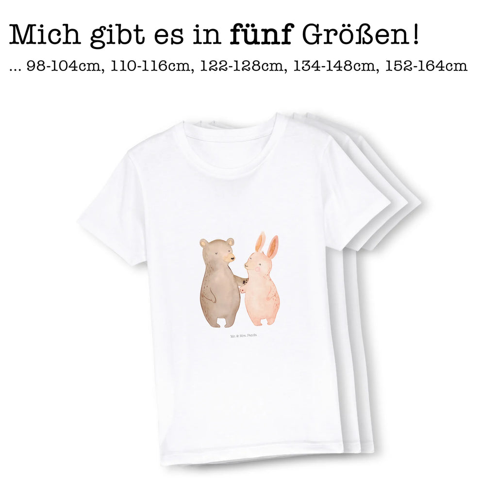 Organic Kinder T-Shirt Bär und Hase Umarmen Kinder T-Shirt, Kinder T-Shirt Mädchen, Kinder T-Shirt Jungen, Liebe, Partner, Freund, Freundin, Ehemann, Ehefrau, Heiraten, Verlobung, Heiratsantrag, Liebesgeschenk, Jahrestag, Hocheitstag, Freunde, bester Freund, Hase, Bär, Bärchen, best friends