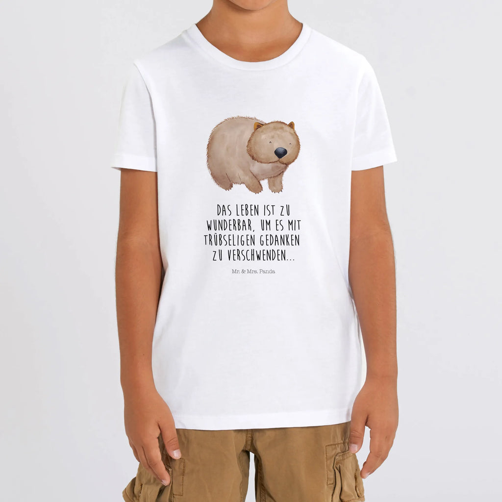 Organic Kinder T-Shirt Wombat Kinder T-Shirt, Kinder T-Shirt Mädchen, Kinder T-Shirt Jungen, Tiermotive, Gute Laune, lustige Sprüche, Tiere, Wombat, Das Leben ist schön, Motivation, Spruch, Australien