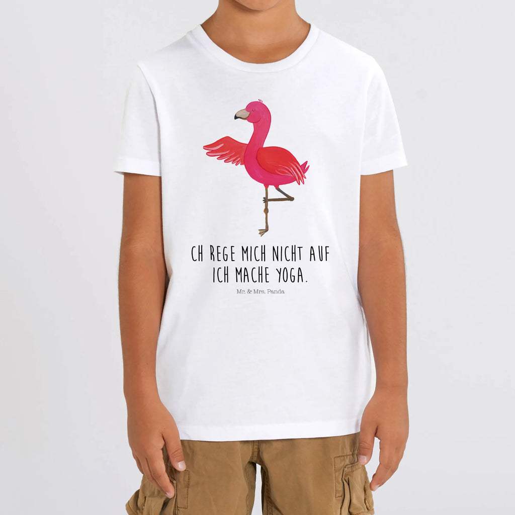 Organic Kinder T-Shirt Flamingo Yoga Kinder T-Shirt, Kinder T-Shirt Mädchen, Kinder T-Shirt Jungen, Flamingo, Vogel, Yoga, Namaste, Achtsamkeit, Yoga-Übung, Entspannung, Ärger, Aufregen, Tiefenentspannung