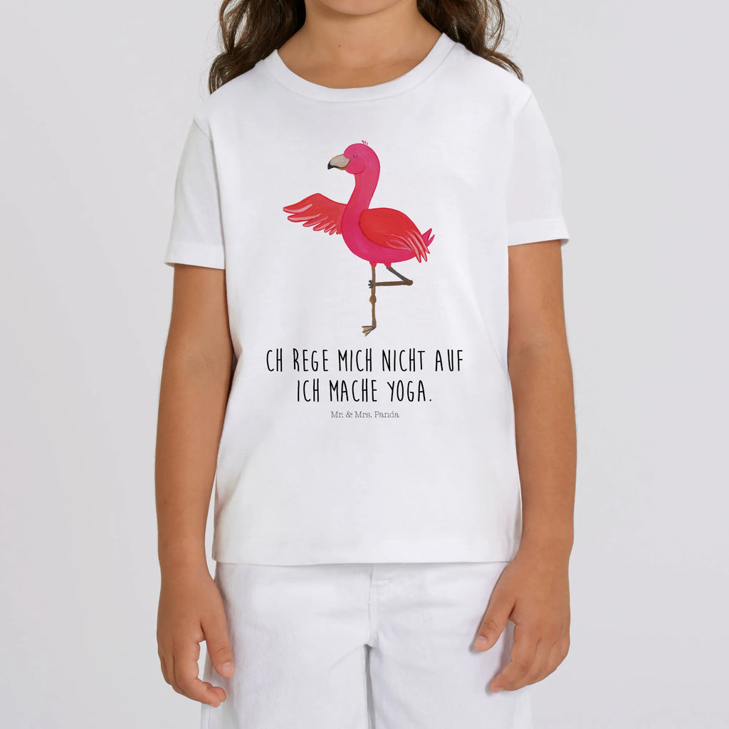 Organic Kinder T-Shirt Flamingo Yoga Kinder T-Shirt, Kinder T-Shirt Mädchen, Kinder T-Shirt Jungen, Flamingo, Vogel, Yoga, Namaste, Achtsamkeit, Yoga-Übung, Entspannung, Ärger, Aufregen, Tiefenentspannung