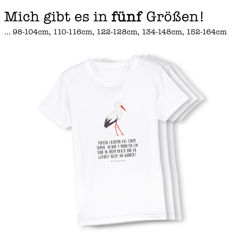 Organic Kinder T-Shirt Storch Kinder T-Shirt, Kinder T-Shirt Mädchen, Kinder T-Shirt Jungen, Tiermotive, Gute Laune, lustige Sprüche, Tiere, Storch, Störche, Schwangerschaft, Geburt, Mutter, Mütter, Mutter werden, Schwanger, Babybauch, Baby