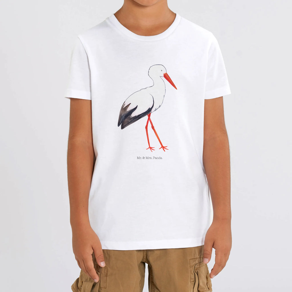 Organic Kinder T-Shirt Storch Kinder T-Shirt, Kinder T-Shirt Mädchen, Kinder T-Shirt Jungen, Tiermotive, Gute Laune, lustige Sprüche, Tiere, Storch, Störche, Schwangerschaft, Geburt, Mutter, Mütter, Mutter werden, Schwanger, Babybauch, Baby