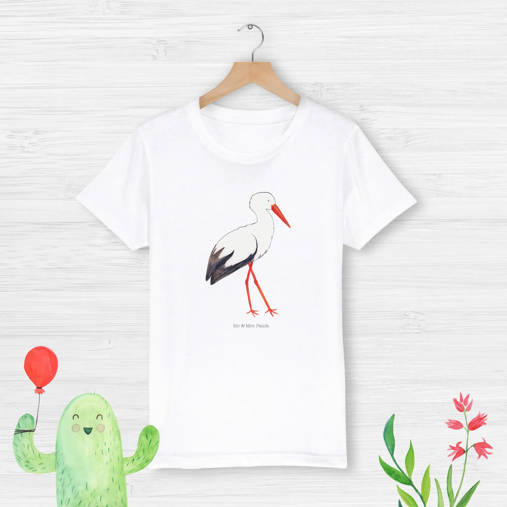 Organic Kinder T-Shirt Storch Kinder T-Shirt, Kinder T-Shirt Mädchen, Kinder T-Shirt Jungen, Tiermotive, Gute Laune, lustige Sprüche, Tiere, Storch, Störche, Schwangerschaft, Geburt, Mutter, Mütter, Mutter werden, Schwanger, Babybauch, Baby