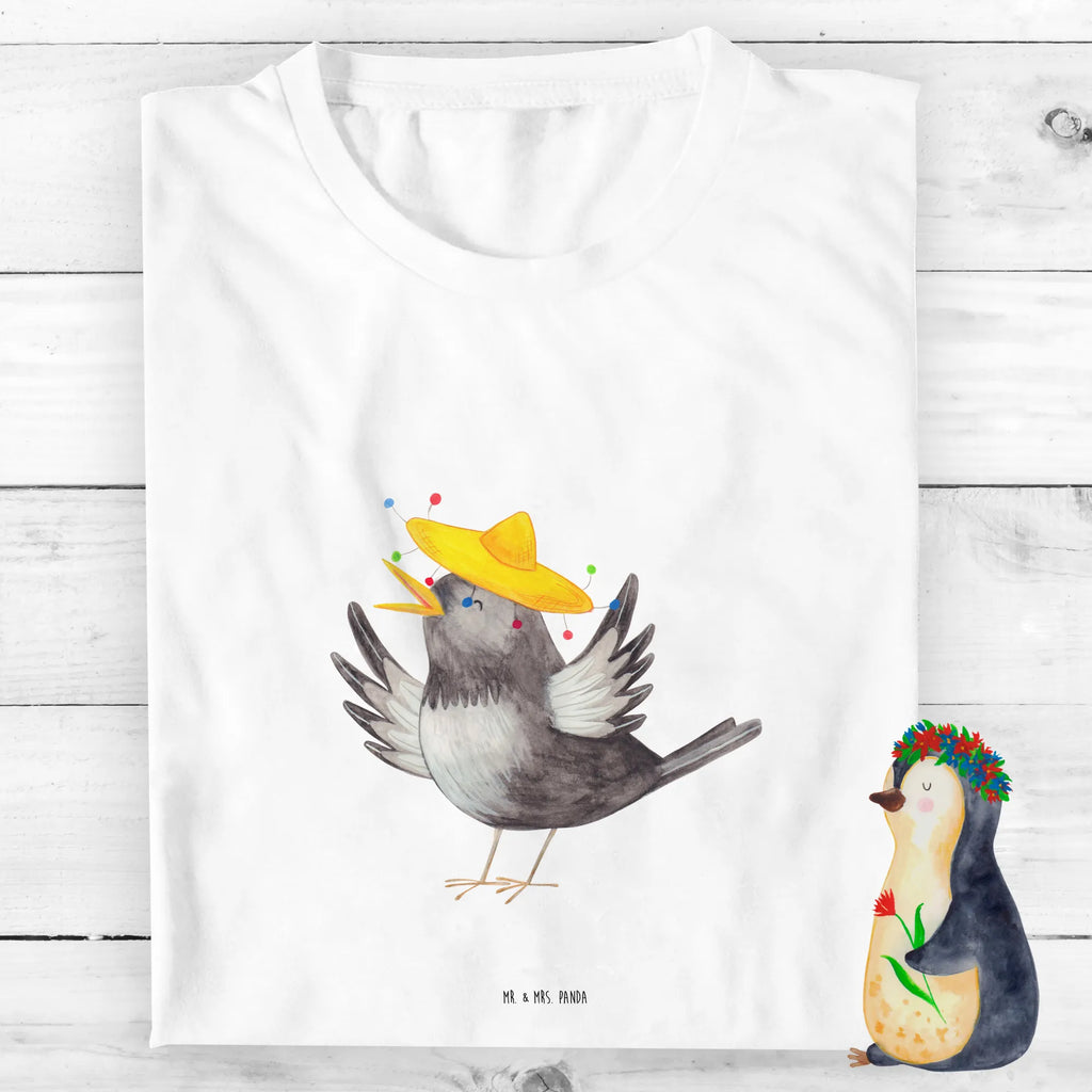 Organic Kinder T-Shirt Rabe Sombrero Kinder T-Shirt, Kinder T-Shirt Mädchen, Kinder T-Shirt Jungen, Tiermotive, Gute Laune, lustige Sprüche, Tiere, Rabe, Vogel, Vögel, Spruch positiv, fröhlich sein, glücklich sein, Glück Spruch, froh, Elster, Motivation