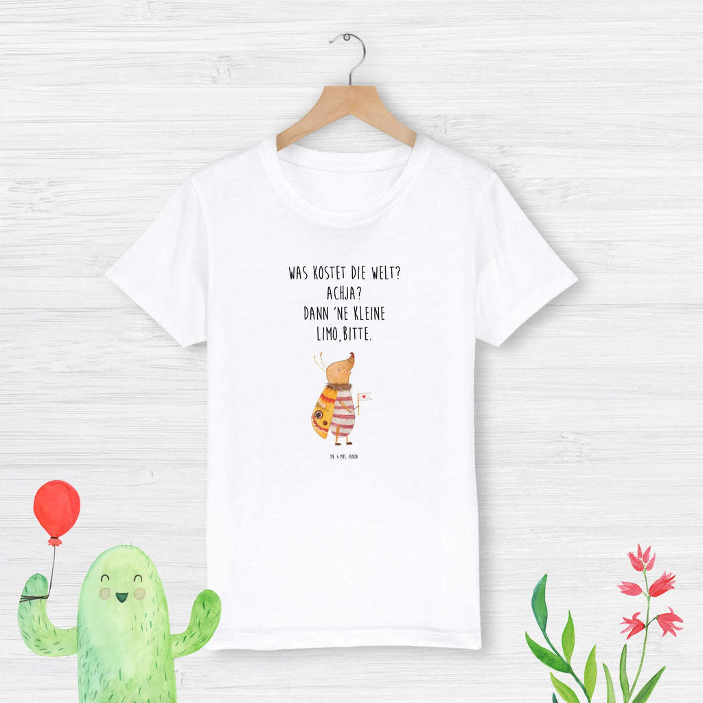 Organic Kinder T-Shirt Nachtfalter Fähnchen Kinder T-Shirt, Kinder T-Shirt Mädchen, Kinder T-Shirt Jungen, Tiermotive, Gute Laune, lustige Sprüche, Tiere, Nachtfalter, Käfer, Spruch lustig, Spruch witzig, süß, niedlich, Küche Deko, Was kostet die Welt