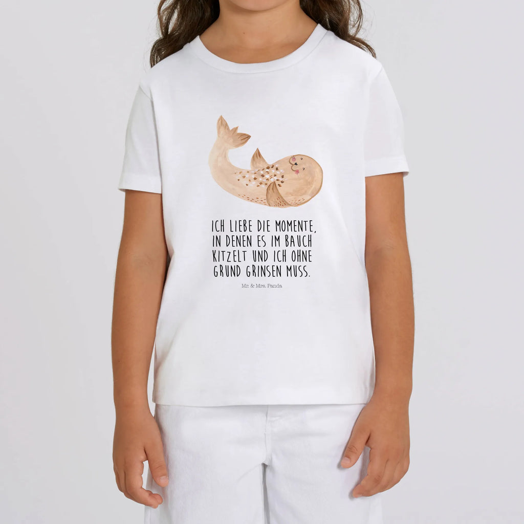 Organic Kinder T-Shirt Robbe Liegen Kinder T-Shirt, Kinder T-Shirt Mädchen, Kinder T-Shirt Jungen, Tiermotive, Gute Laune, lustige Sprüche, Tiere, Robbe, Robben, Seehund, Strand, Meerestier, Ostsee, Nordsee, Lachen, Freude