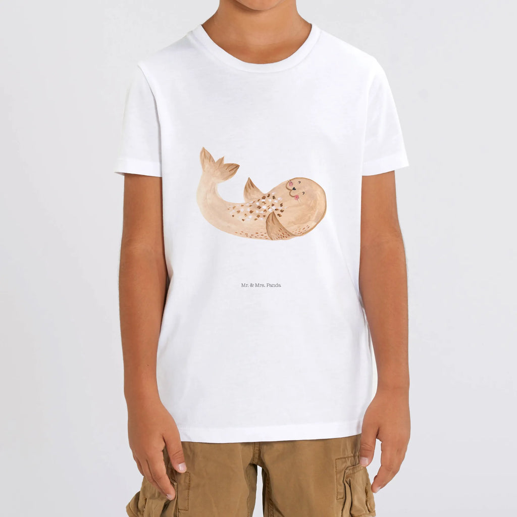 Organic Kinder T-Shirt Robbe Liegen Kinder T-Shirt, Kinder T-Shirt Mädchen, Kinder T-Shirt Jungen, Tiermotive, Gute Laune, lustige Sprüche, Tiere, Robbe, Robben, Seehund, Strand, Meerestier, Ostsee, Nordsee, Lachen, Freude