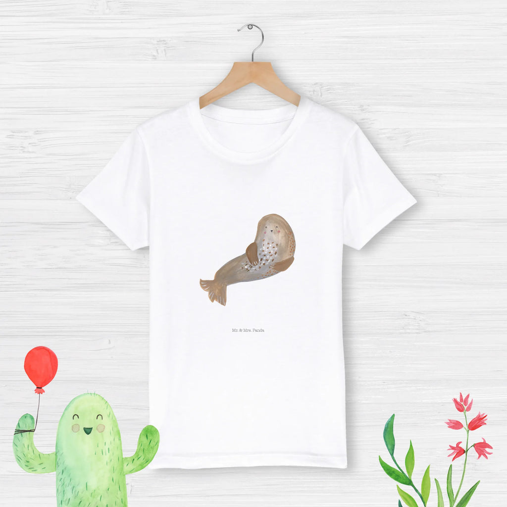 Organic Kinder T-Shirt Robbe Lachen Kinder T-Shirt, Kinder T-Shirt Mädchen, Kinder T-Shirt Jungen, Tiermotive, Gute Laune, lustige Sprüche, Tiere, Robbe, Robben, Seehund, Strand, Meerestier, Ostsee, Nordsee