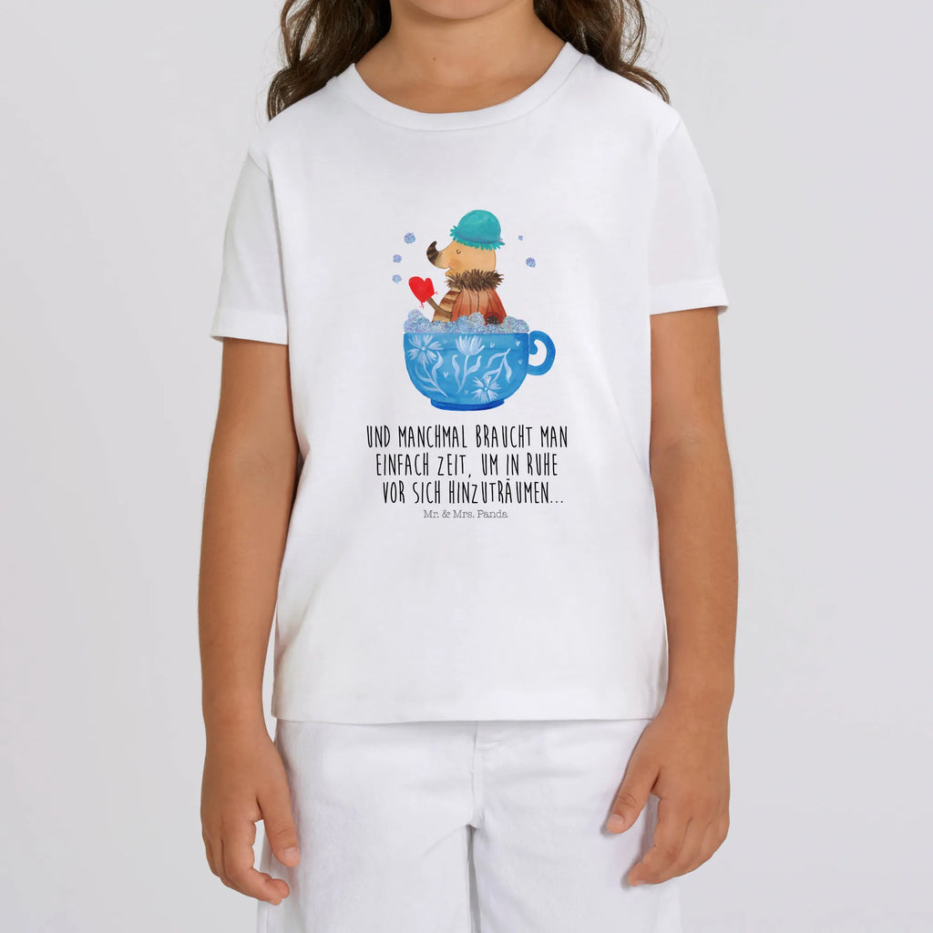 Organic Kinder T-Shirt Nachtfalter Schaumbad Kinder T-Shirt, Kinder T-Shirt Mädchen, Kinder T-Shirt Jungen, Tiermotive, Gute Laune, lustige Sprüche, Tiere, Nachtfalter, Schaumbad, Badezimmer, Bad, WC, Badezimmerdeko, Baden, Tasse, Träumen, verträumt, Ziele, Zeitmanagement