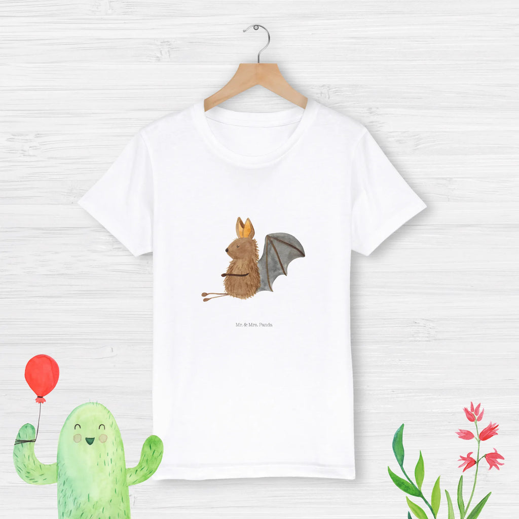 Organic Kinder T-Shirt Fledermaus Sitzen Kinder T-Shirt, Kinder T-Shirt Mädchen, Kinder T-Shirt Jungen, Tiermotive, Gute Laune, lustige Sprüche, Tiere, Fledermaus, Fledermäuse, Motivation, entspannen