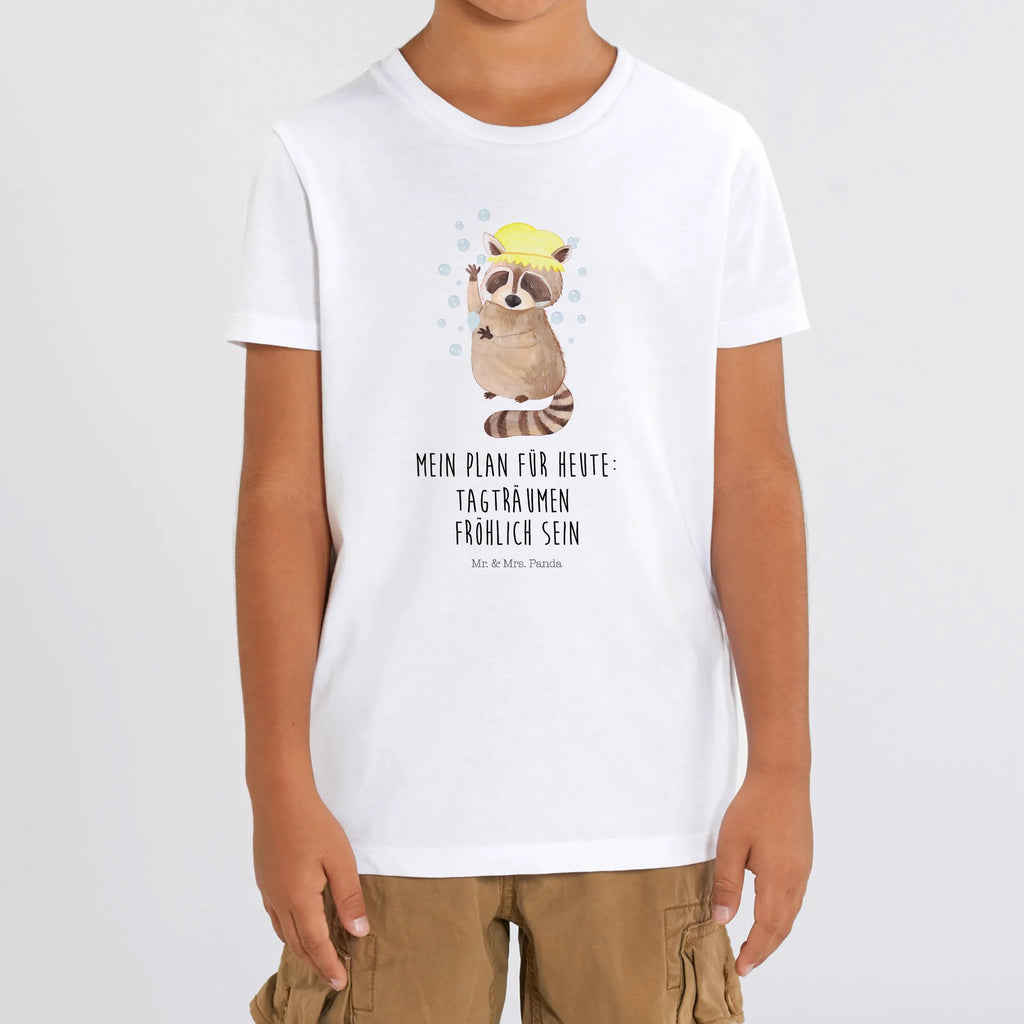 Organic Kinder T-Shirt Waschbär Kinder T-Shirt, Kinder T-Shirt Mädchen, Kinder T-Shirt Jungen, Tiermotive, Gute Laune, lustige Sprüche, Tiere, Waschbär, Tagträumen, Plan, Fröhlich, waschen, Seifenblasen