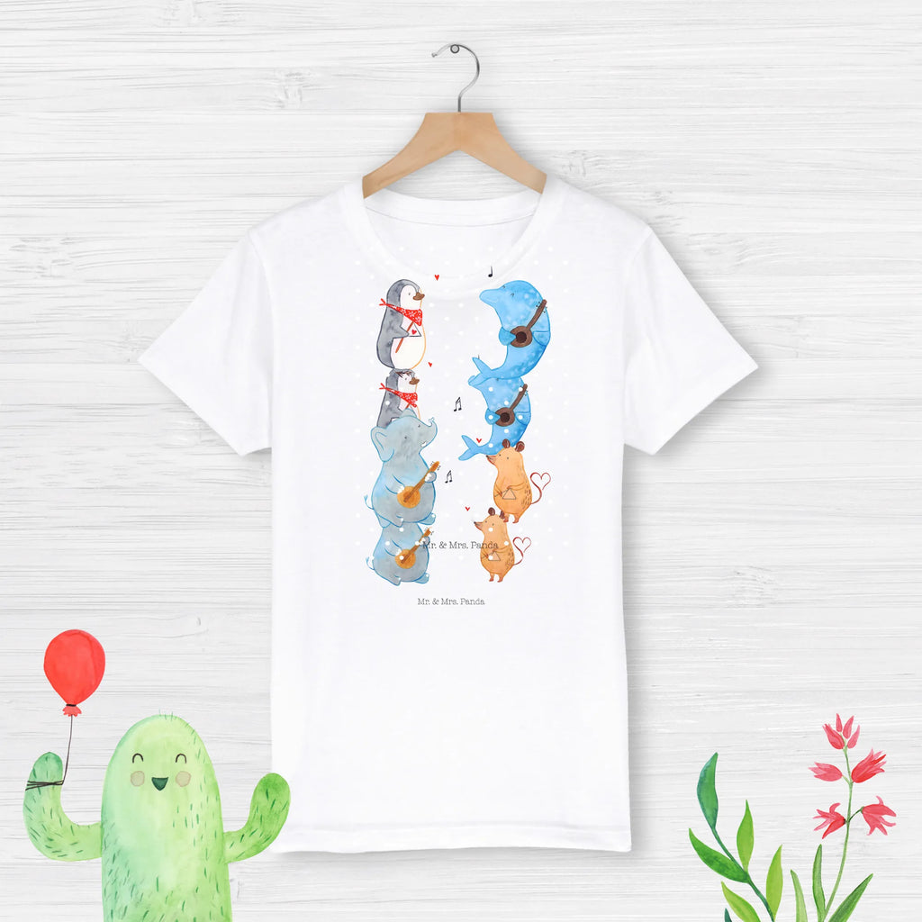 Organic Kinder T-Shirt Big Band Kinder T-Shirt, Kinder T-Shirt Mädchen, Kinder T-Shirt Jungen, Tiermotive, Gute Laune, lustige Sprüche, Tiere, Hund, Pinguin, Maus, Elefant, Delfin, Gitarre, Band, Triangel, Musikanten, Musik