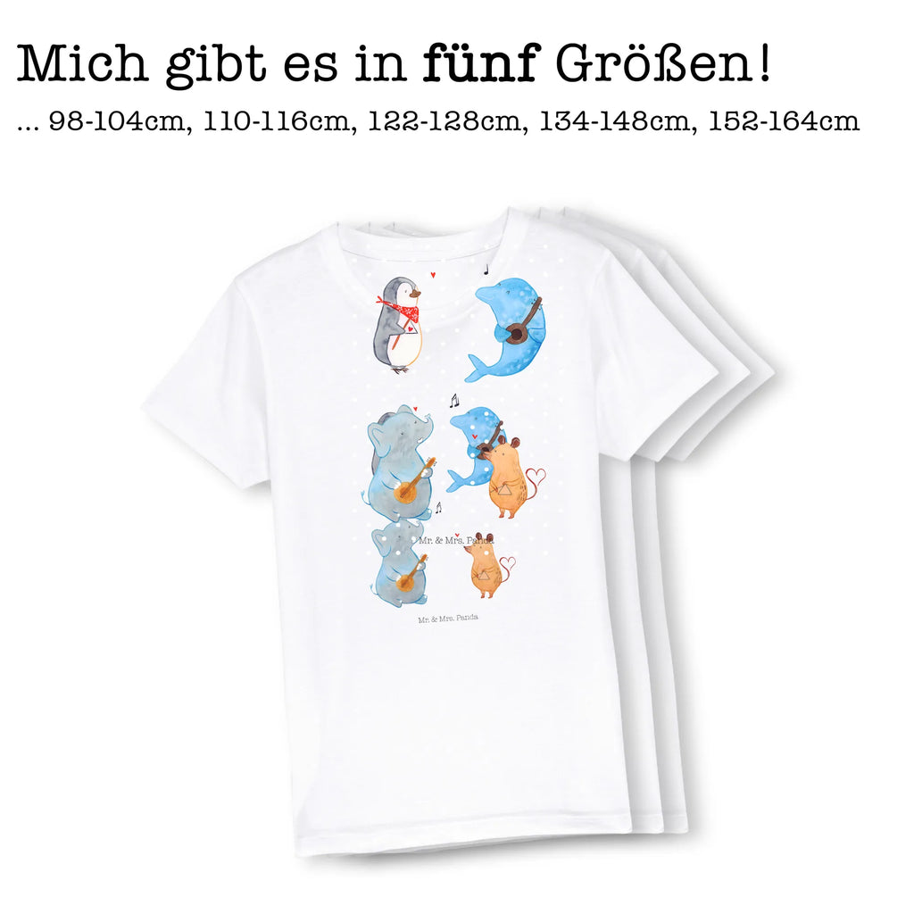 Organic Kinder T-Shirt Big Band Kinder T-Shirt, Kinder T-Shirt Mädchen, Kinder T-Shirt Jungen, Tiermotive, Gute Laune, lustige Sprüche, Tiere, Hund, Pinguin, Maus, Elefant, Delfin, Gitarre, Band, Triangel, Musikanten, Musik