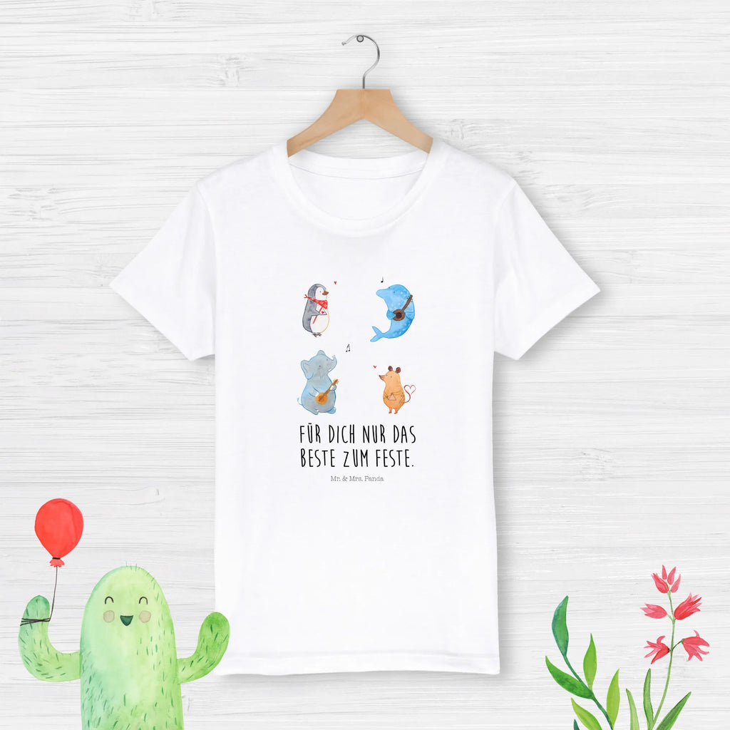 Organic Kinder T-Shirt Big Band Kinder T-Shirt, Kinder T-Shirt Mädchen, Kinder T-Shirt Jungen, Tiermotive, Gute Laune, lustige Sprüche, Tiere, Hund, Pinguin, Maus, Elefant, Delfin, Gitarre, Band, Triangel, Musikanten, Musik