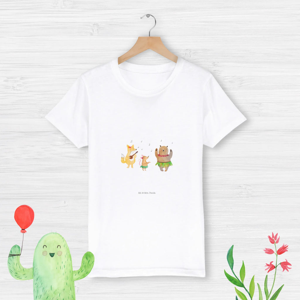 Organic Kinder T-Shirt Waldtiere Aloha Kinder T-Shirt, Kinder T-Shirt Mädchen, Kinder T-Shirt Jungen, Tiermotive, Gute Laune, lustige Sprüche, Tiere, Wald, Waldtiere, Musik, Aloha, Bär, Hase, Igel, Tanzen, Leben, Lachen