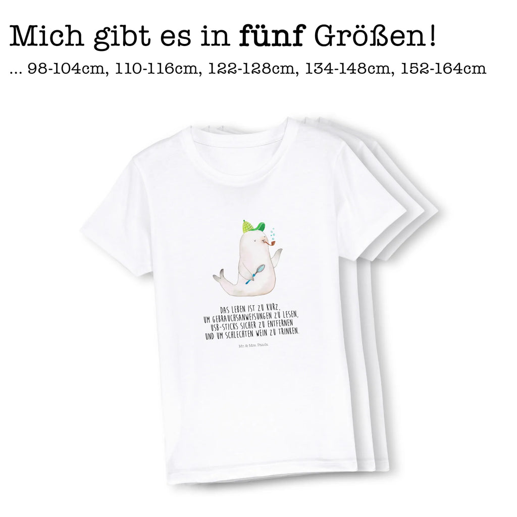 Organic Kinder T-Shirt Robbe Sherlock Kinder T-Shirt, Kinder T-Shirt Mädchen, Kinder T-Shirt Jungen, Tiermotive, Gute Laune, lustige Sprüche, Tiere