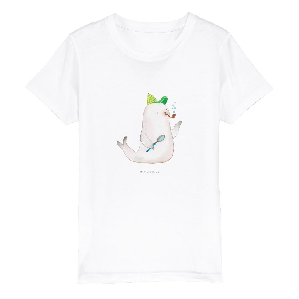 Organic Kinder T-Shirt Robbe Sherlock Kinder T-Shirt, Kinder T-Shirt Mädchen, Kinder T-Shirt Jungen, Tiermotive, Gute Laune, lustige Sprüche, Tiere