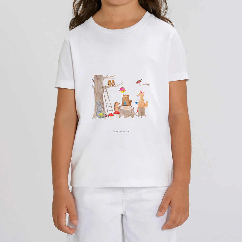 Organic Kinder T-Shirt Waldtiere Picknick Kinder T-Shirt, Kinder T-Shirt Mädchen, Kinder T-Shirt Jungen, Tiermotive, Gute Laune, lustige Sprüche, Tiere, Waldtiere, Picknick, Wald, Fuchs, Hase, Igel, Maus, Eichhörnchen