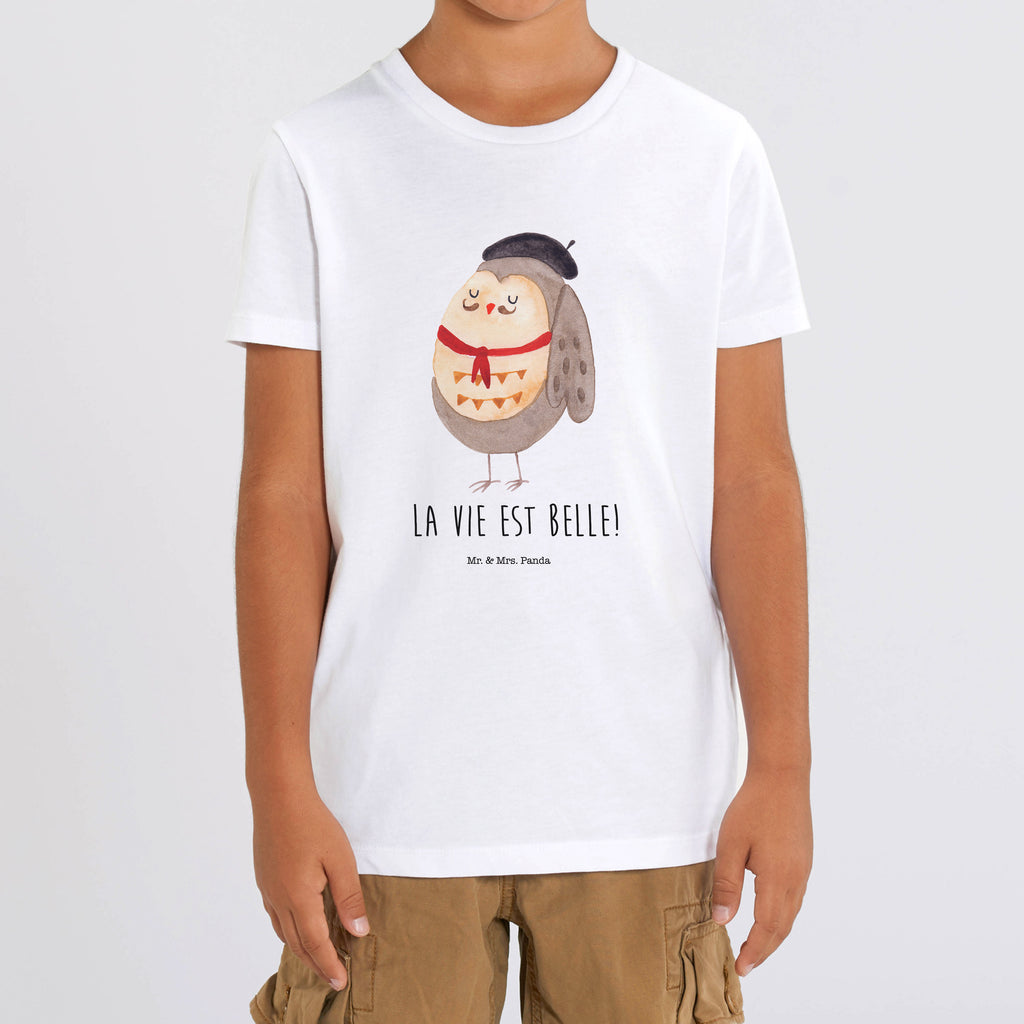 Organic Kinder T-Shirt Eule Französisch Kinder T-Shirt, Kinder T-Shirt Mädchen, Kinder T-Shirt Jungen, Eule, Eulen, Eule Deko, Owl, hibou, La vie est belle, das Leben ist schön, Spruch schön, Spruch Französisch, Frankreich