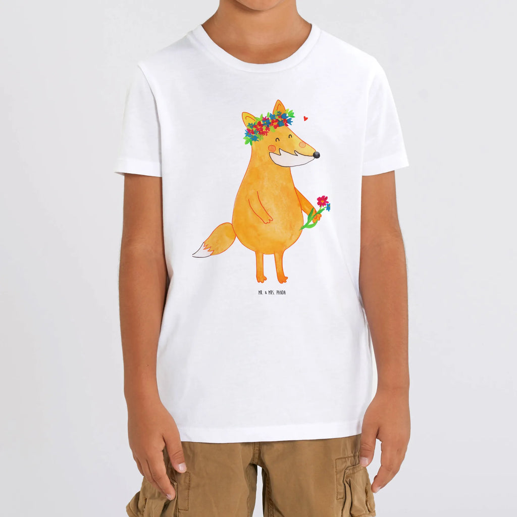 Organic Kinder T-Shirt Fuchs Blumen Kinder T-Shirt, Kinder T-Shirt Mädchen, Kinder T-Shirt Jungen, Fuchs, Füchse, Fox, Liebe, Freundin, Fuchsmädchen, Blumenmädchen, Freundinnen, Liebesbeweis, Blume, Blumen, Motivation, Freude, ich, mich, Selbstliebe