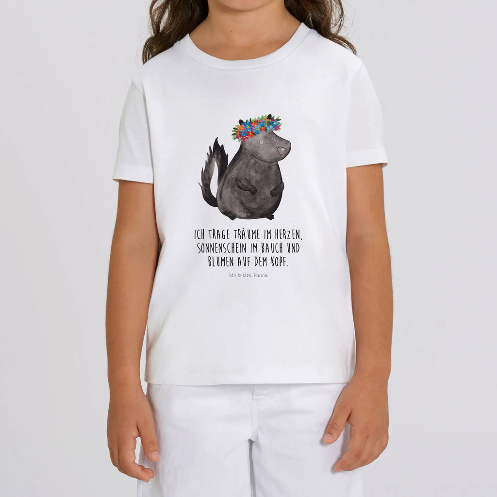 Organic Kinder T-Shirt Stinktier Mädchen Kinder T-Shirt, Kinder T-Shirt Mädchen, Kinder T-Shirt Jungen, Stinktier, Skunk, Wildtier, Raubtier, Stinker, Stinki, Yoga, Namaste