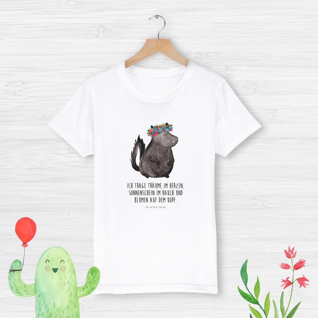 Organic Kinder T-Shirt Stinktier Mädchen Kinder T-Shirt, Kinder T-Shirt Mädchen, Kinder T-Shirt Jungen, Stinktier, Skunk, Wildtier, Raubtier, Stinker, Stinki, Yoga, Namaste