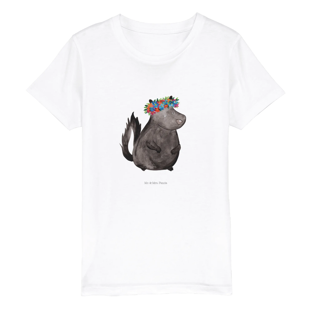 Organic Kinder T-Shirt Stinktier Mädchen Kinder T-Shirt, Kinder T-Shirt Mädchen, Kinder T-Shirt Jungen, Stinktier, Skunk, Wildtier, Raubtier, Stinker, Stinki, Yoga, Namaste